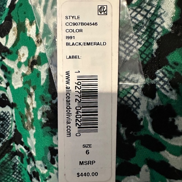Alice + Olivia Printed Wrap Dress - Size 6 - NEW With Tags. - Picture 6 of 16